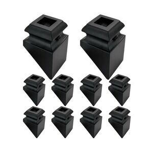 1.875-in x 1.3125-in Matte Black Aluminum Square Stair Baluster Shoe 10 Pack‎